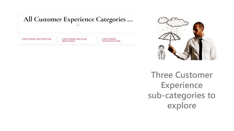 TourGuideWelcomepage_04 Customer Experience sub-categories